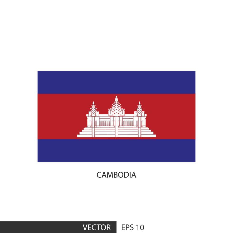 drapeau carré cambodge sur fond blanc et spécifier est le vecteur eps10.