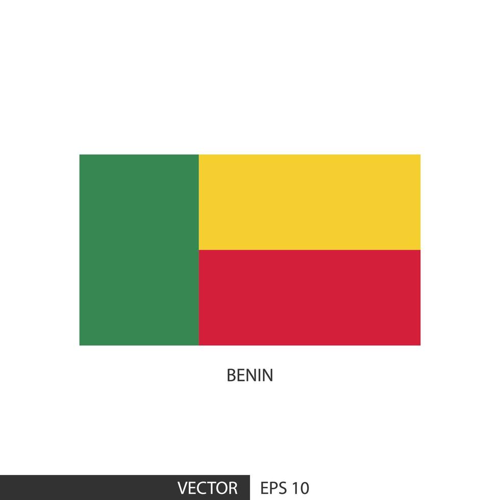 drapeau carré bénin sur fond blanc et spécifier est le vecteur eps10.