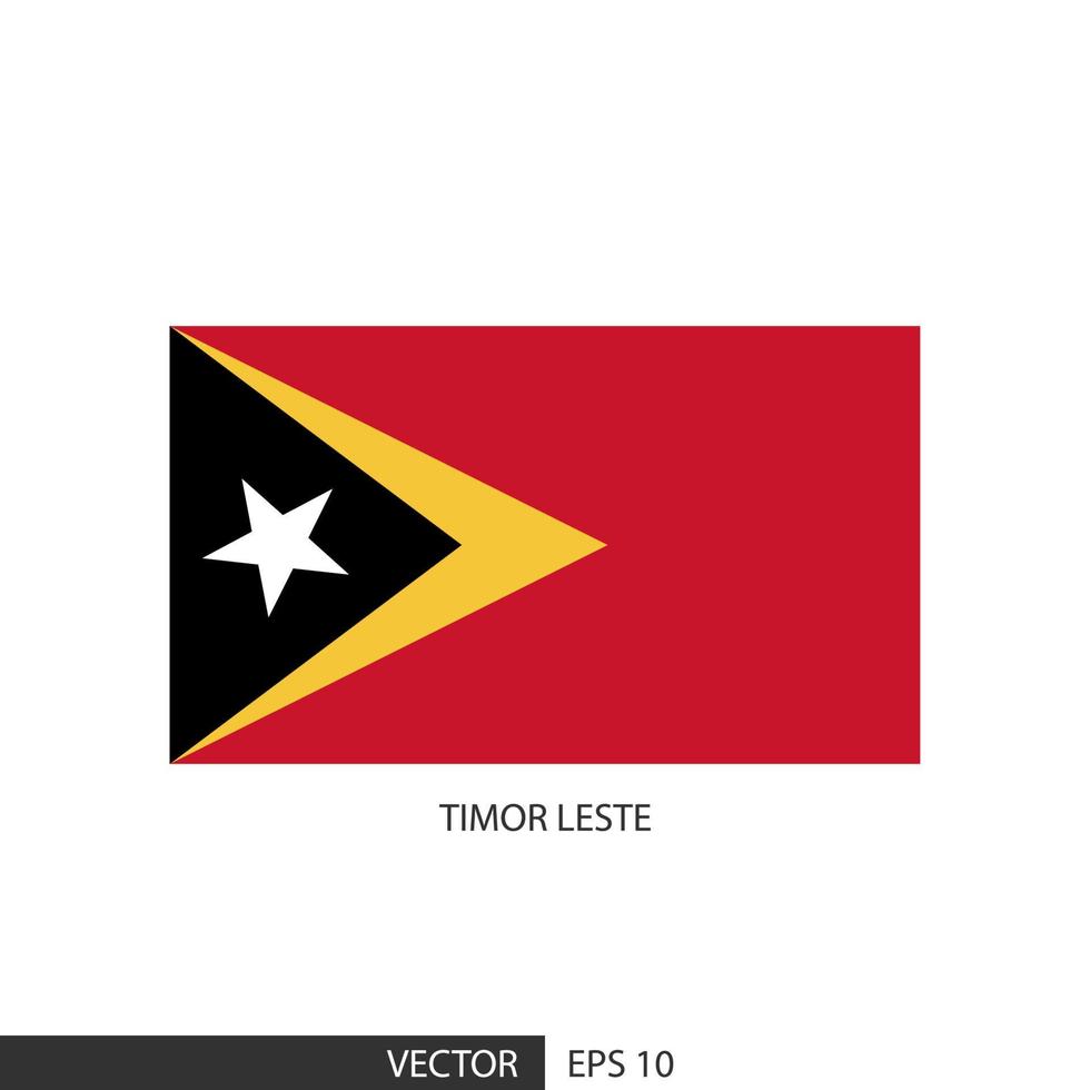 drapeau carré du timor leste sur fond blanc et spécifiez qu'il s'agit d'un vecteur eps10.