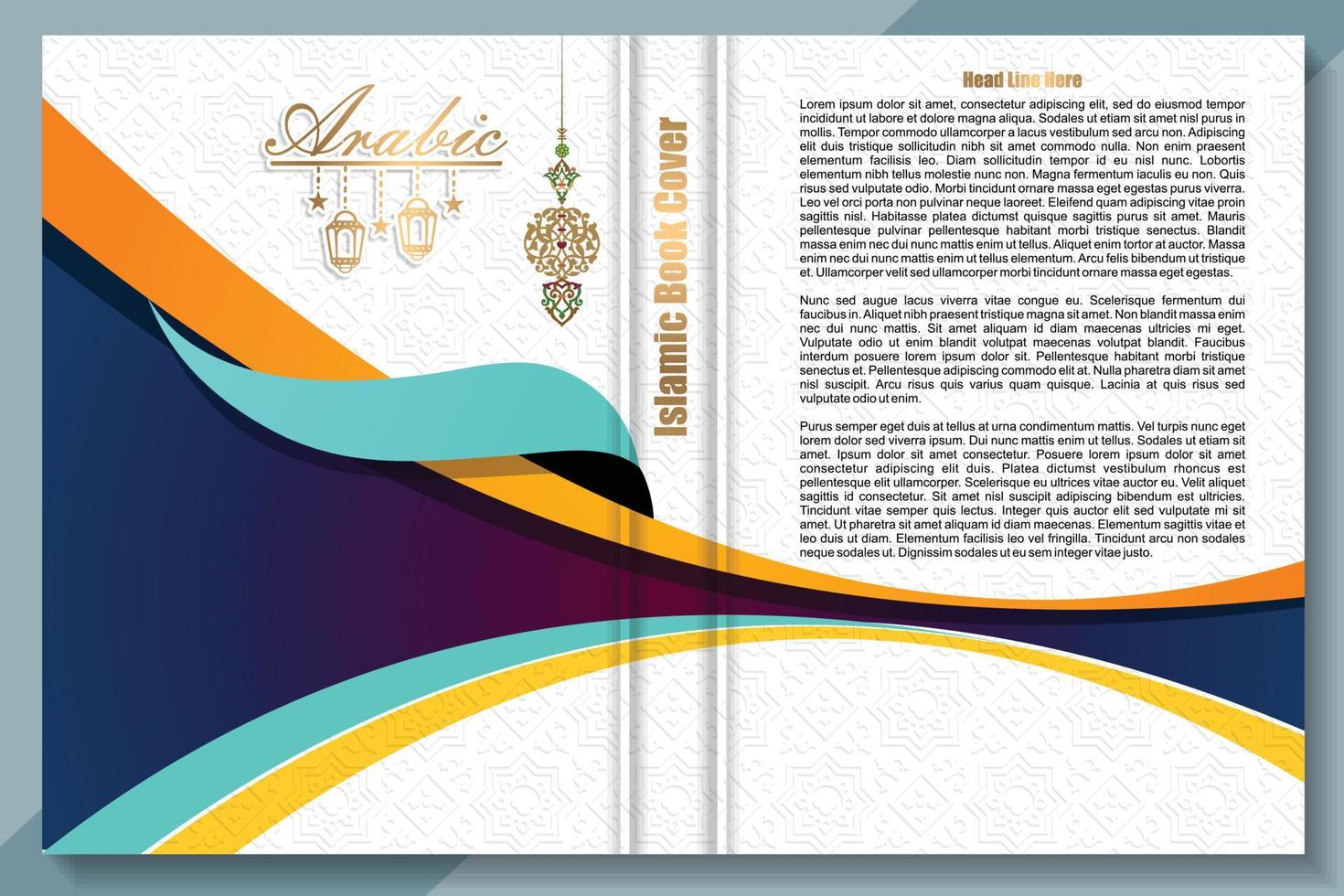 couverture de livre islamique, fond arabe vecteur