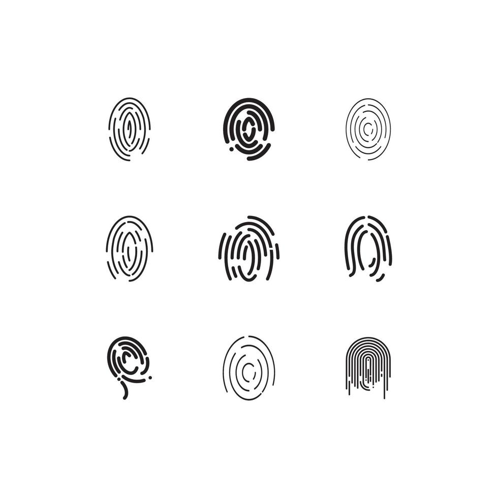 logo d'empreintes digitales et images de symboles vecteur