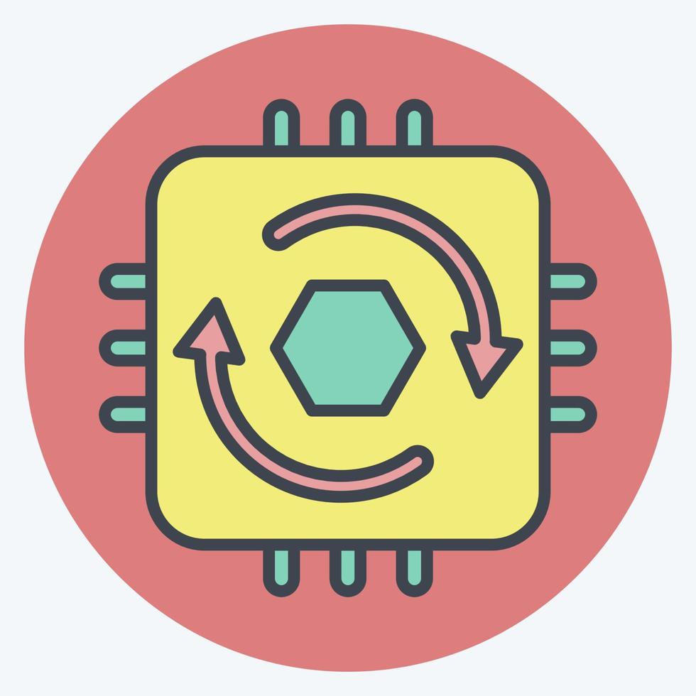 icône cohérence du cycle temporel. lié au symbole d'apprentissage automatique. style de couleur assortie. conception simple modifiable. simple illustration. icônes vectorielles simples vecteur