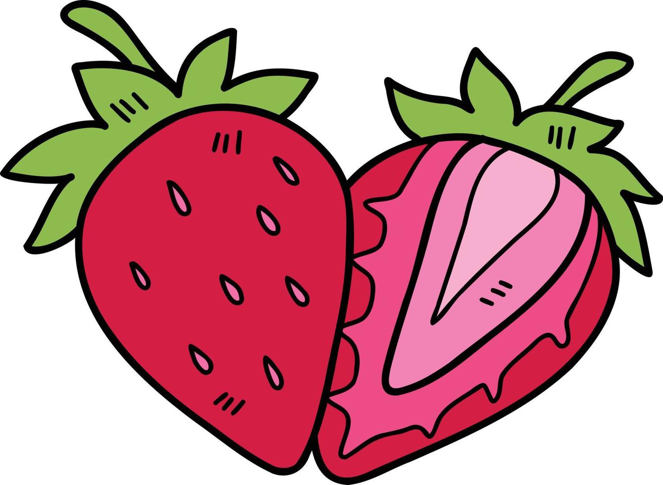 illustration de fraise dessinée à la main vecteur