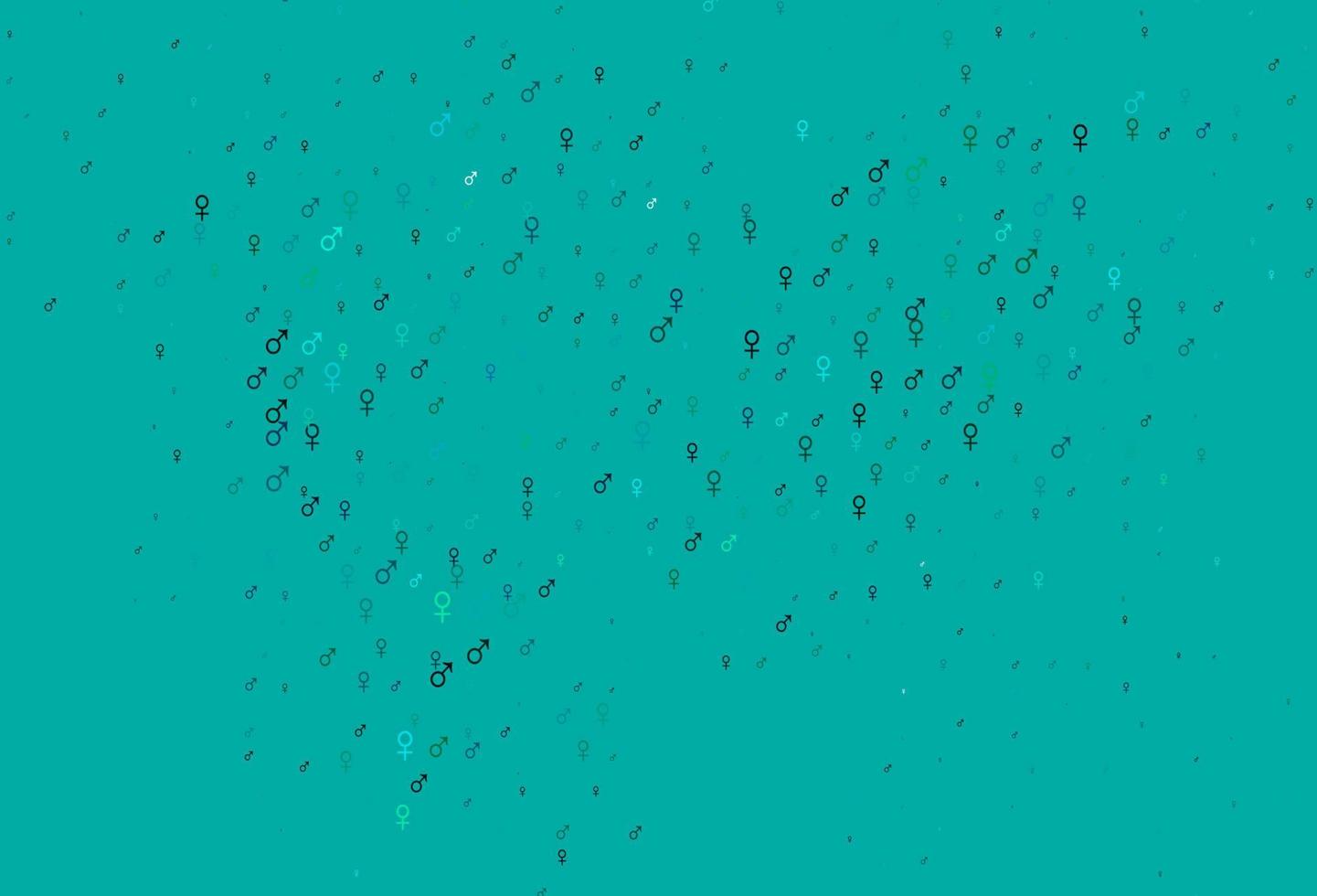 texture vectorielle bleu clair, vert avec des icônes mâles et femelles. vecteur