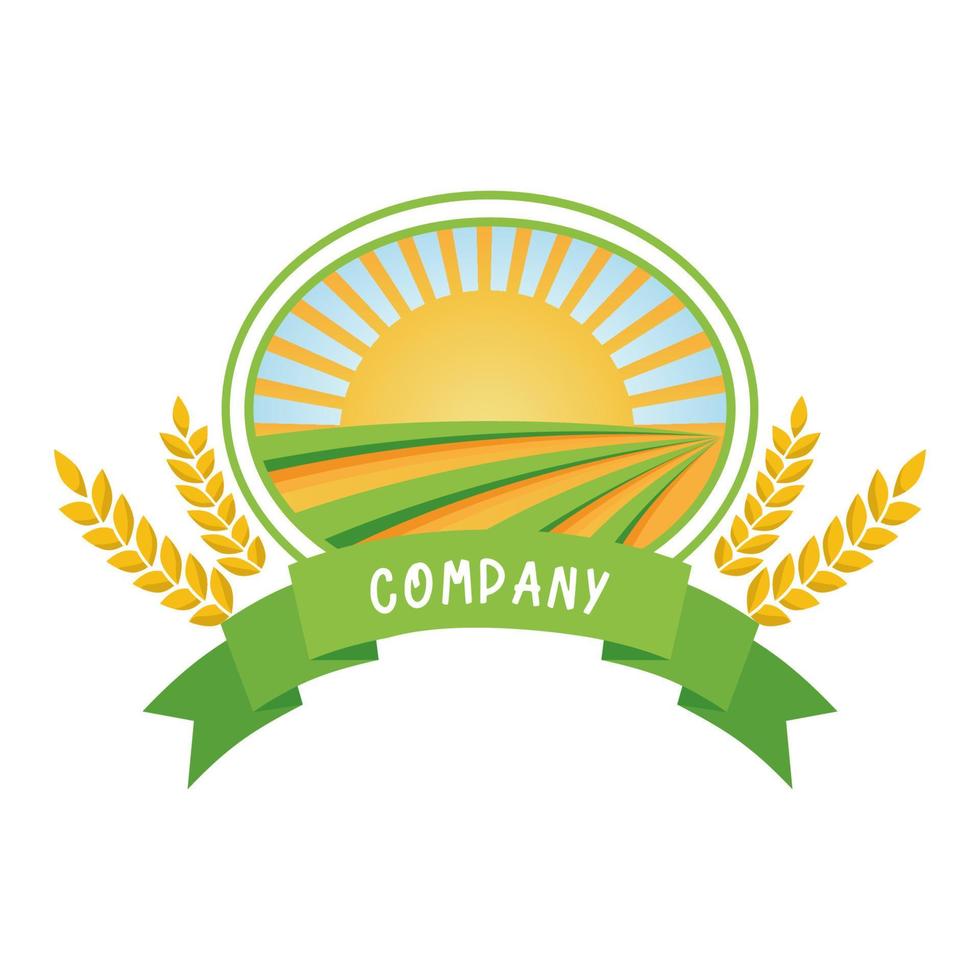 logo agricole, logo de production, ferme, isolé sur fond blanc vecteur