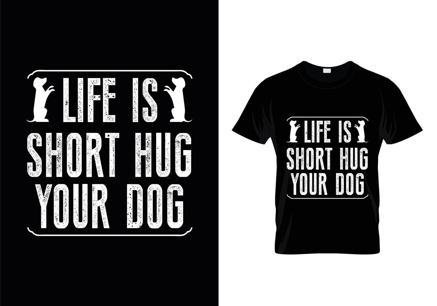 conception de t-shirt de typographie de chien vecteur