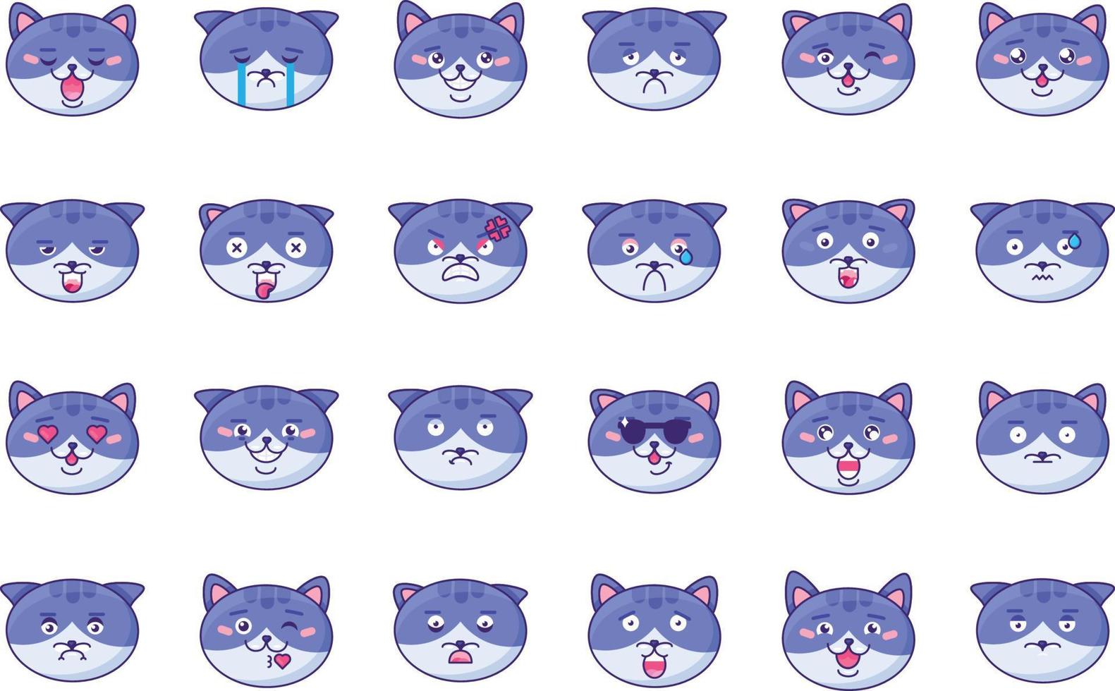 chat emoji humeur différente collection set vector