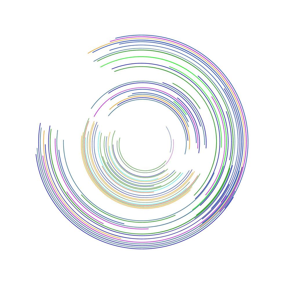 lignes de mouvement dynamique abstrait starburst fond géométrique circulaire. vecteur