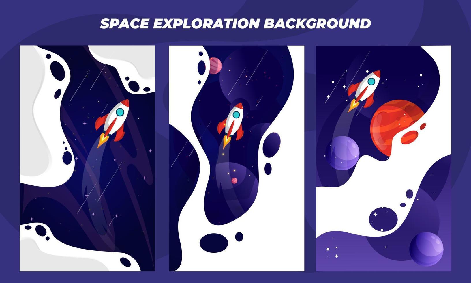 conception de packs d'arrière-plan de modèle d'espace avec un thème de galaxie. modèle pour la page du site Web, les médias sociaux et l'illustration vectorielle de la bannière vecteur