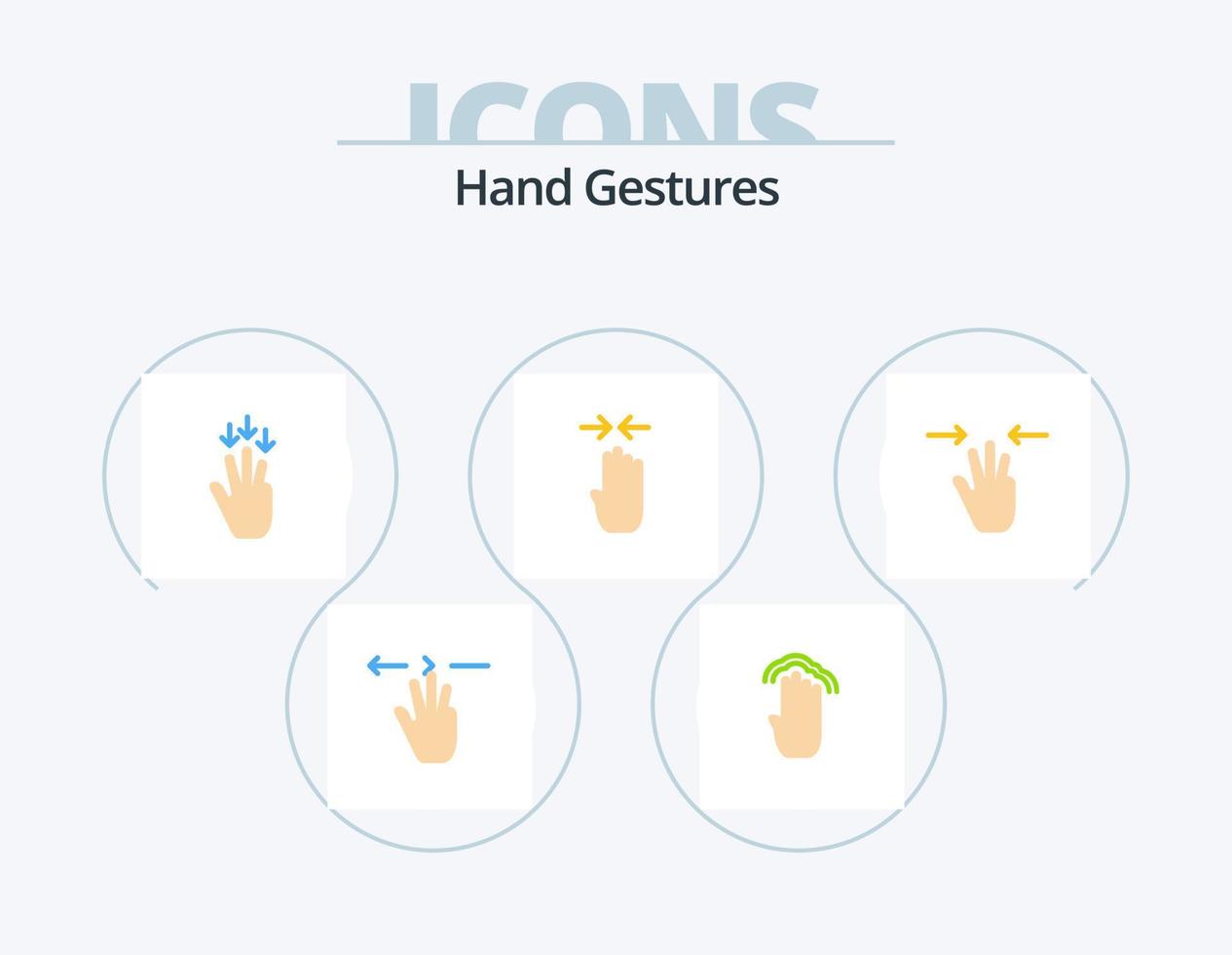 gestes de la main pack d'icônes plates 5 conception d'icônes. . interface. gestes. gestes. des doigts vecteur