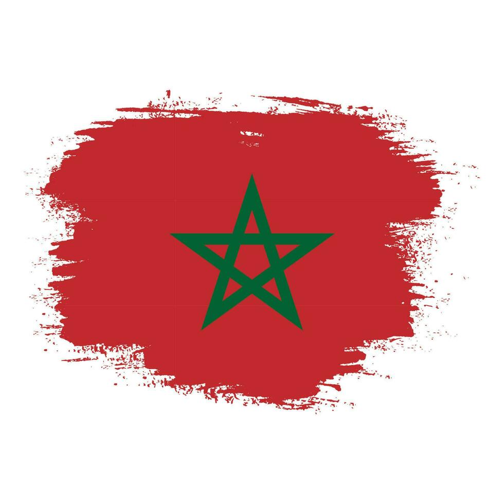 vecteur de drapeau maroc effet pinceau professionnel