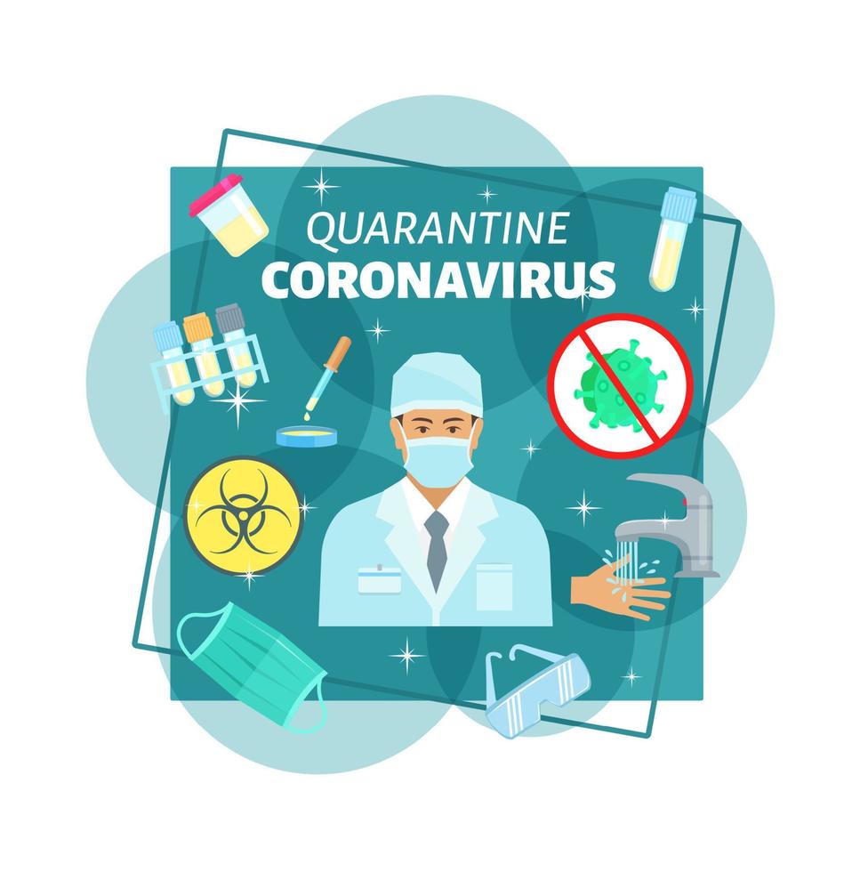 affiche de vecteur de quarantaine d'épidémie de coronavirus