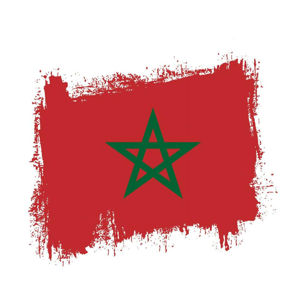 maroc peinture à la main drapeau coloré vecteur