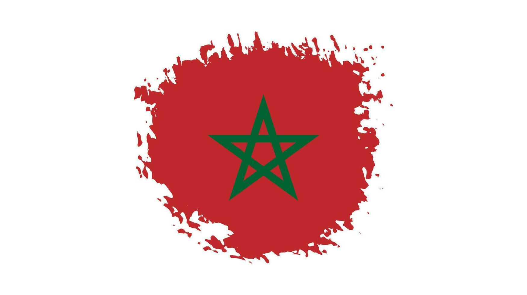 grunge coup de pinceau maroc drapeau vecteur