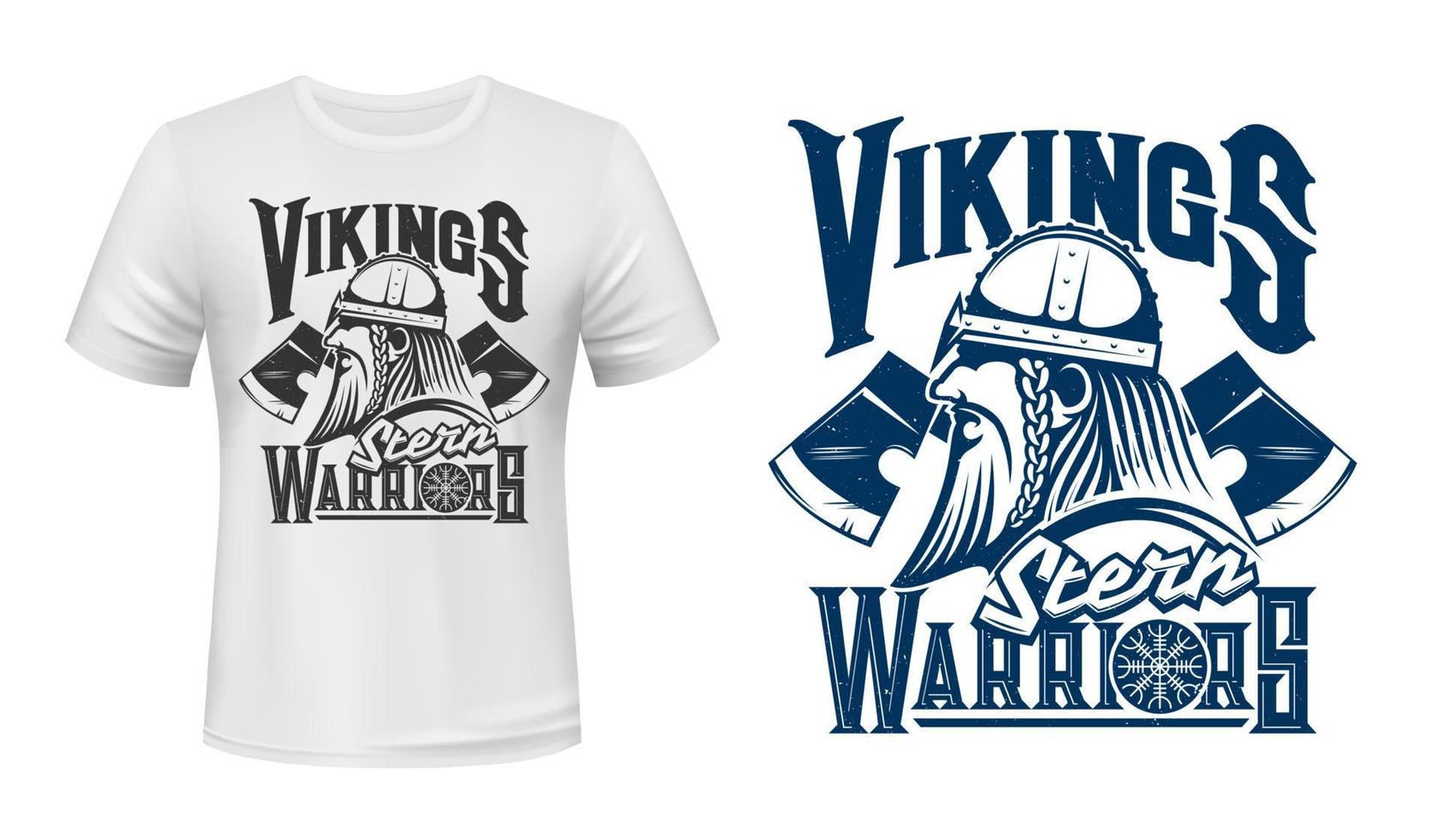 modèle d'impression de t-shirt, vikings scandinaves vecteur