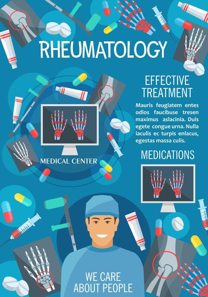 clinique médicale de rhumatologie ou bannière d'hôpital vecteur