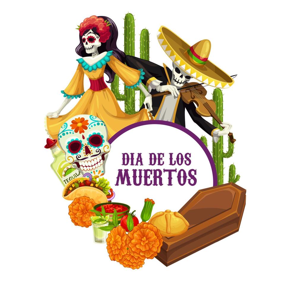 fête du jour des morts, dia de los muertos vecteur