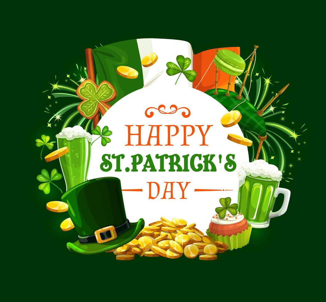 cadre de symboles de vacances patricks day vecteur