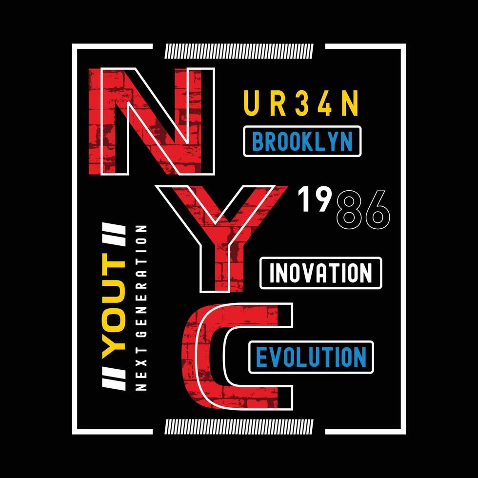 illustration de t shirt graphique typographie new york city vecteur