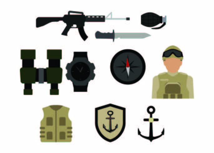 Vecteur gratuit d'icône coloré de l'armée