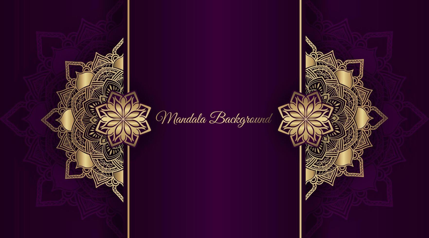 fond de luxe violet avec ornement de mandala vecteur