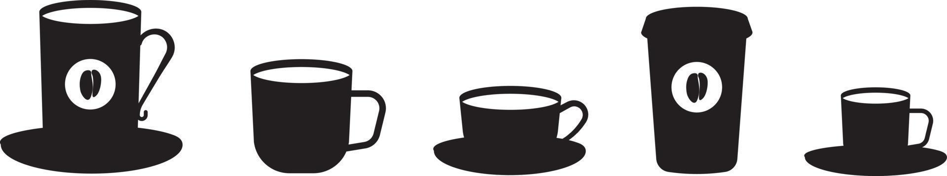 diverses tasses à thé ou à café. illustration vectorielle. vecteur