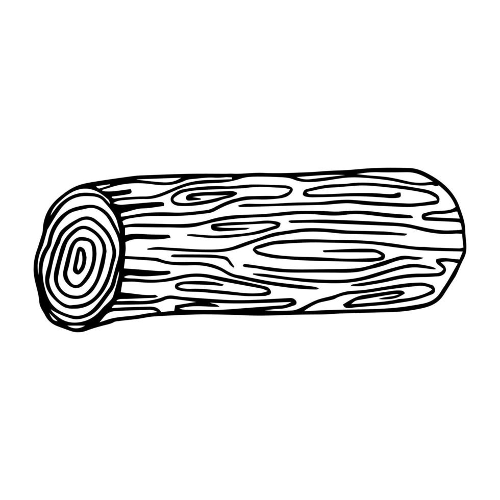 morceau de bois doodle, illustration vectorielle à main levée d'écorce de bois. vecteur