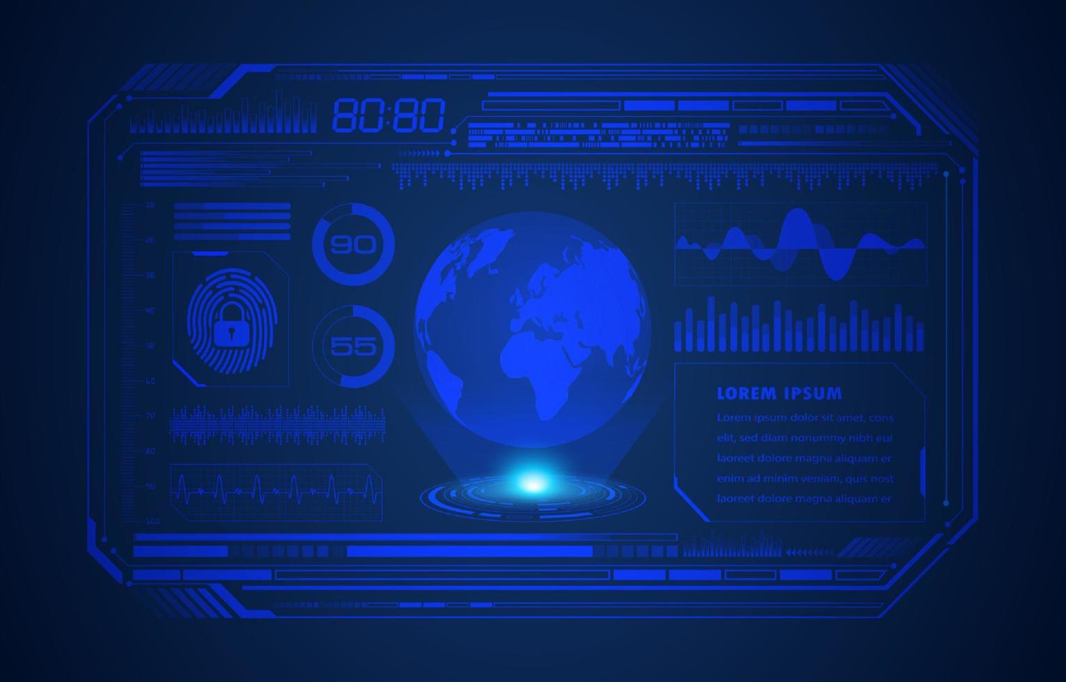 fond décran de technologie hud moderne vecteur