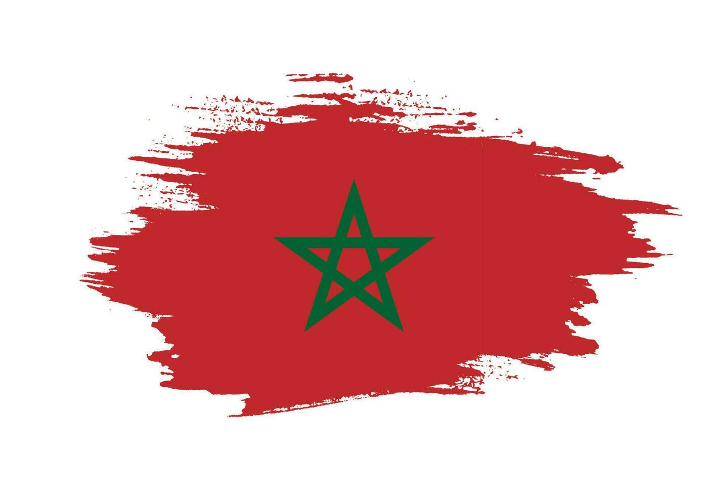 peinture grunge coup de pinceau maroc drapeau vecteur