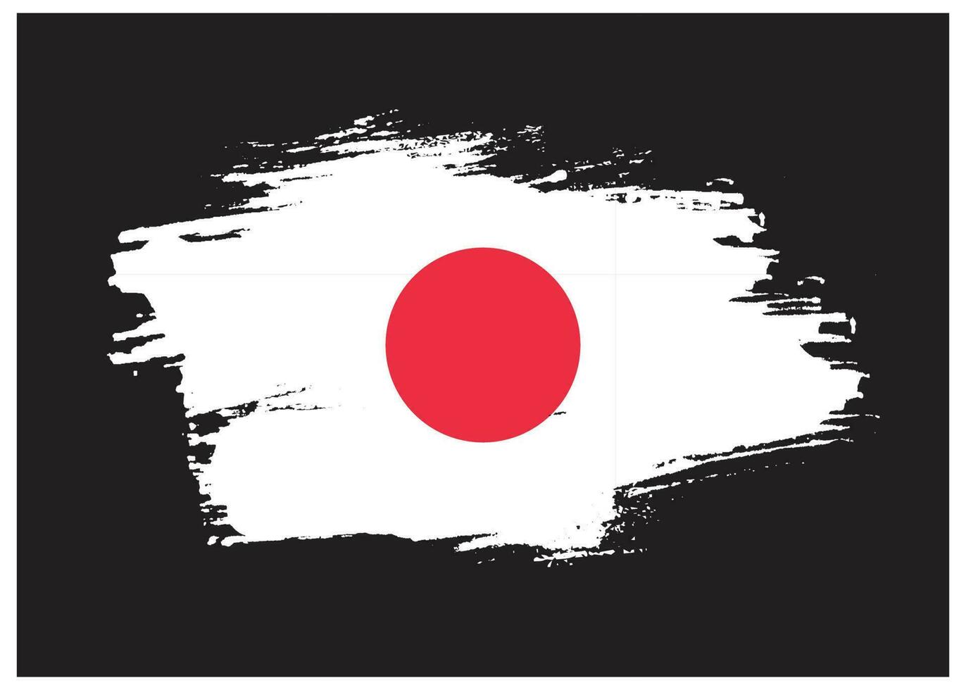 peinture encre coup de pinceau vecteur drapeau japon gratuit