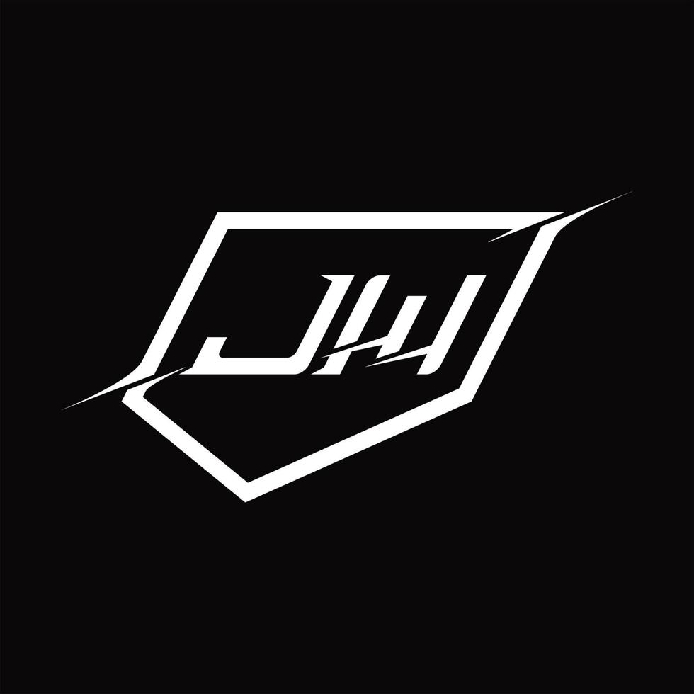 lettre de monogramme du logo jw avec conception de style bouclier et tranche vecteur