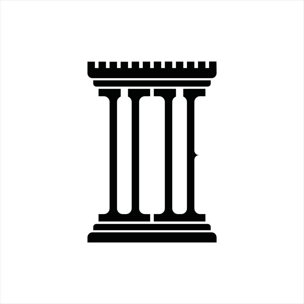 monogramme du logo uu avec modèle de conception en forme de pilier vecteur