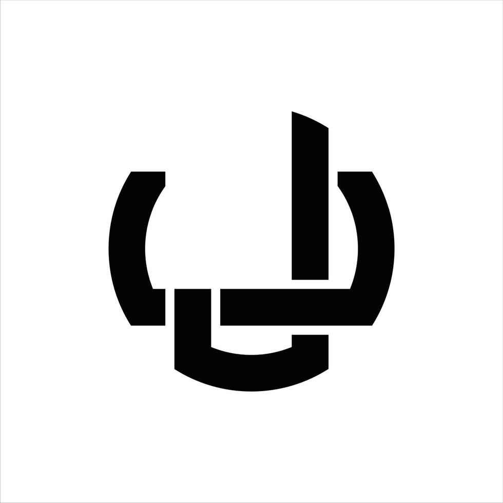 modèle de conception de monogramme logo ju vecteur