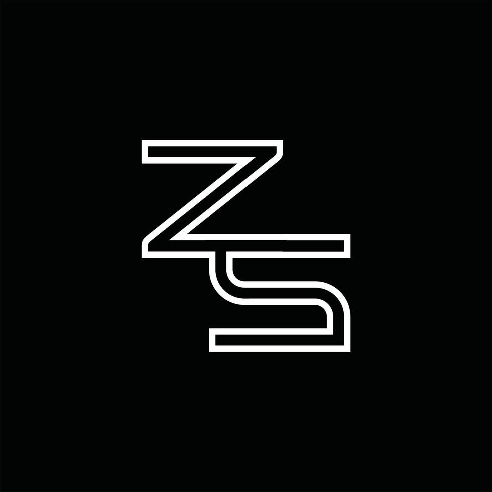 monogramme de logo zs avec modèle de conception de style de ligne vecteur