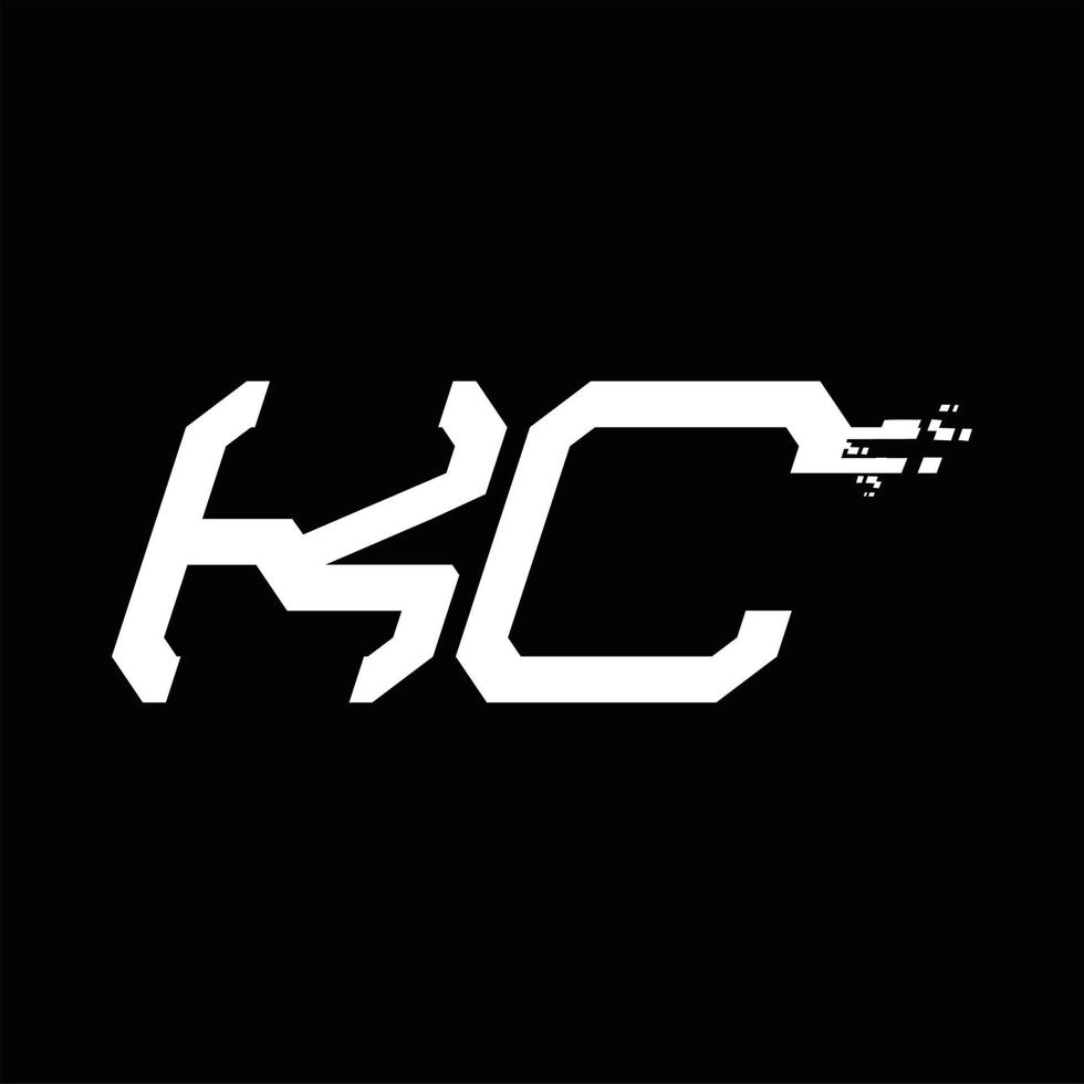 modèle de conception de technologie de vitesse abstraite monogramme logo kc vecteur