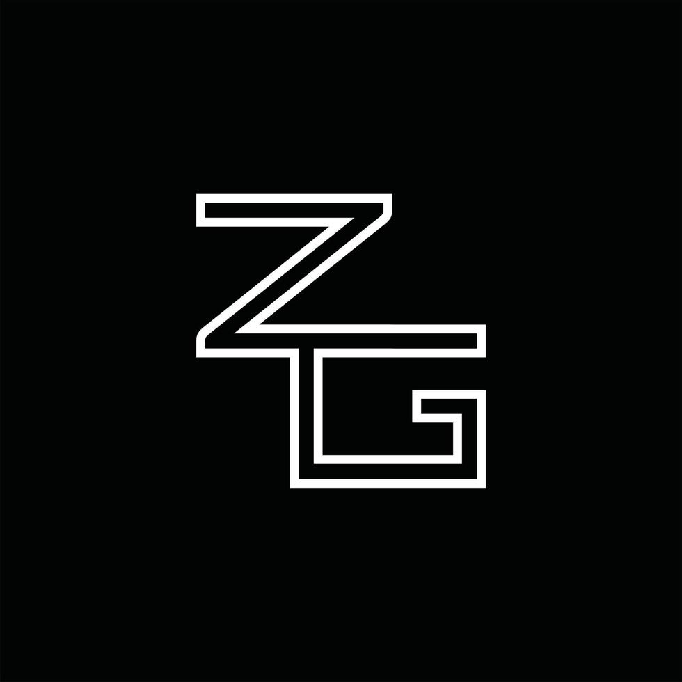 monogramme de logo zg avec modèle de conception de style de ligne vecteur