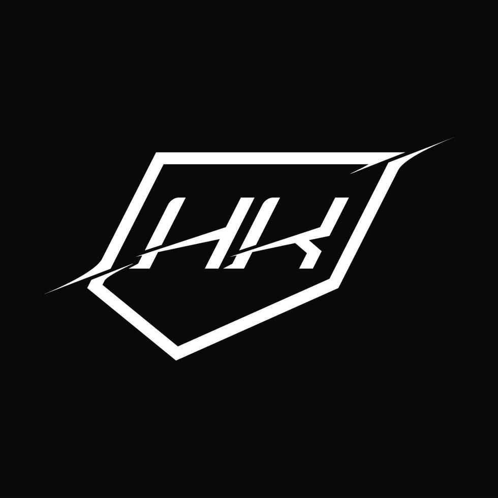 lettre de monogramme du logo hk avec conception de style bouclier et tranche vecteur