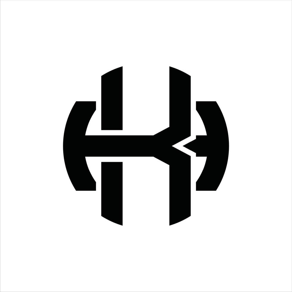 modèle de conception de monogramme de logo kh vecteur