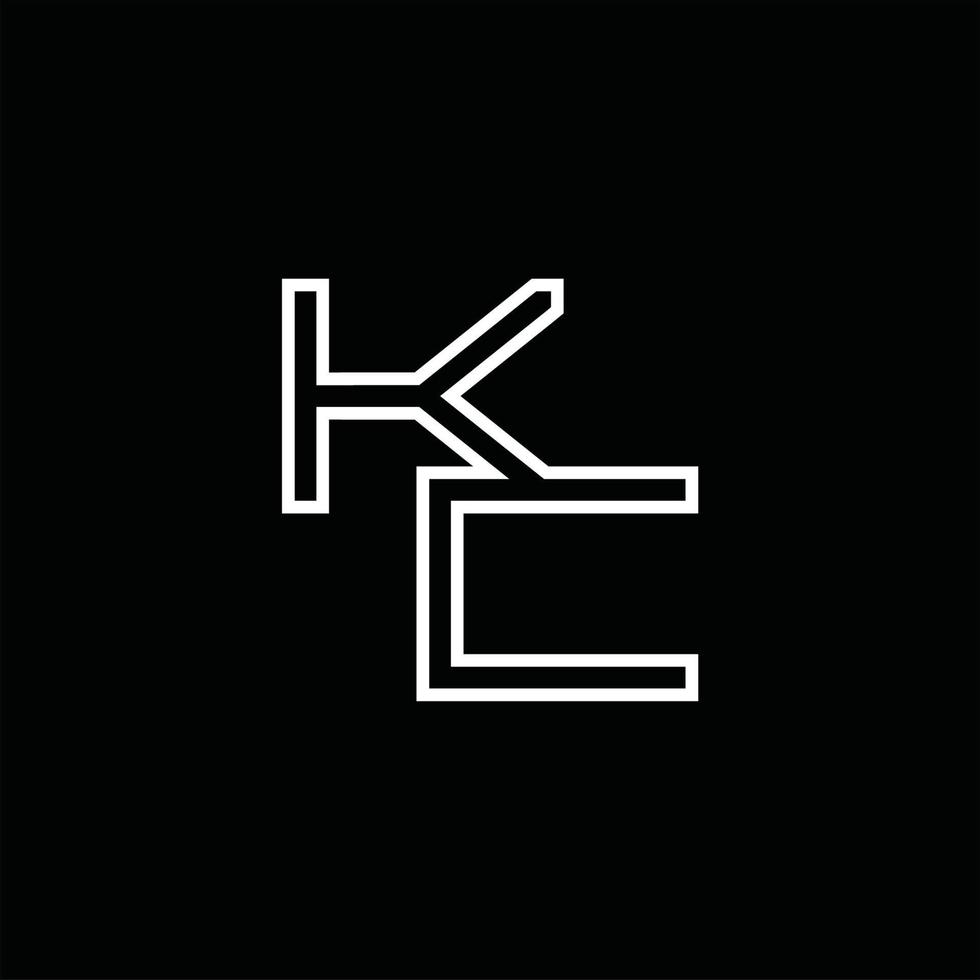 monogramme du logo kc avec modèle de conception de style de ligne vecteur