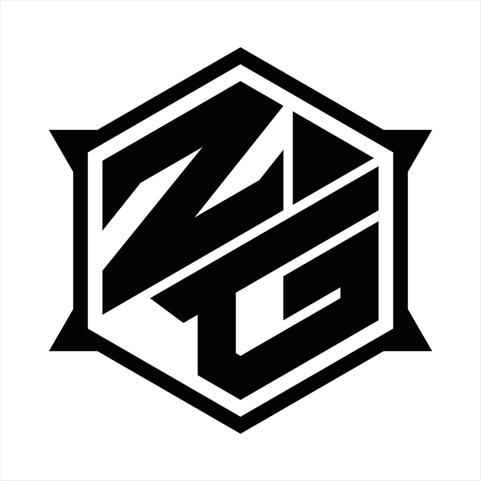 modèle de conception de monogramme logo zg vecteur