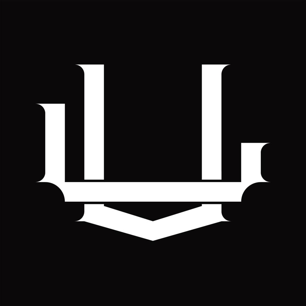 monogramme de logo lv avec modèle de conception de style lié superposé vintage vecteur
