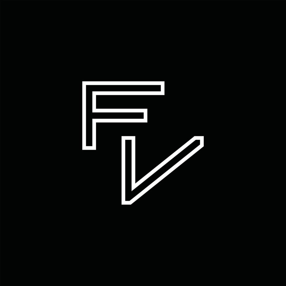 monogramme de logo fv avec modèle de conception de style de ligne vecteur
