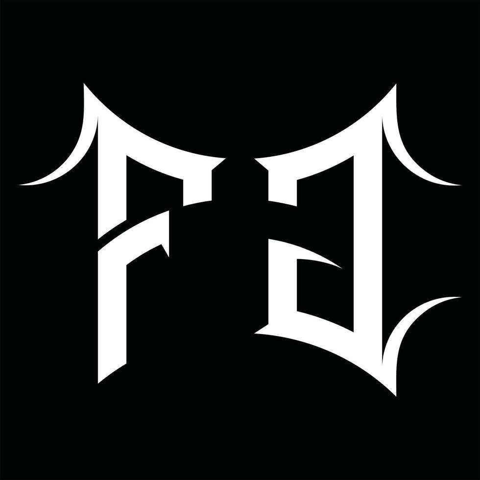 monogramme de logo fg avec modèle de conception de forme abstraite vecteur