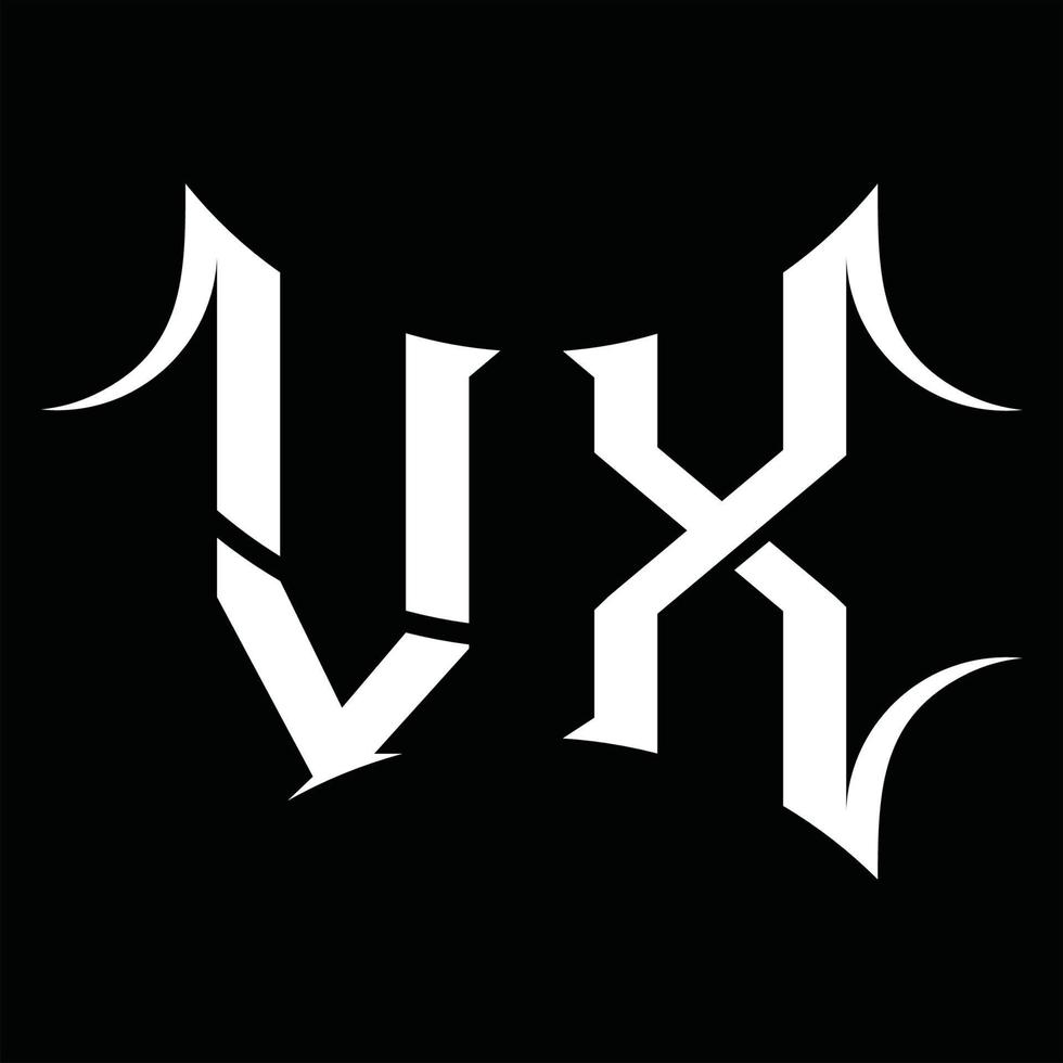 monogramme de logo vx avec modèle de conception de forme abstraite vecteur