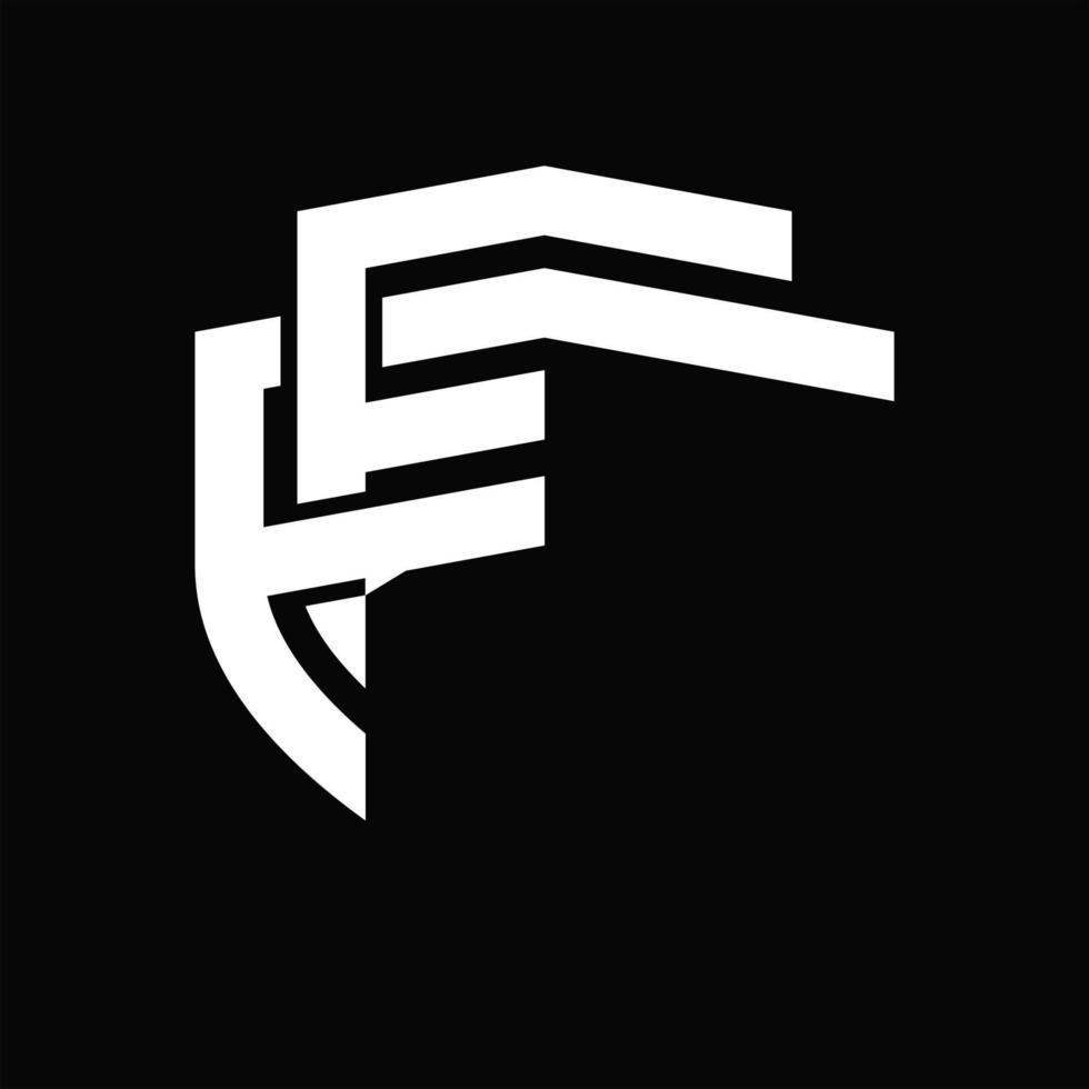 modèle de conception vintage monogramme logo ff vecteur