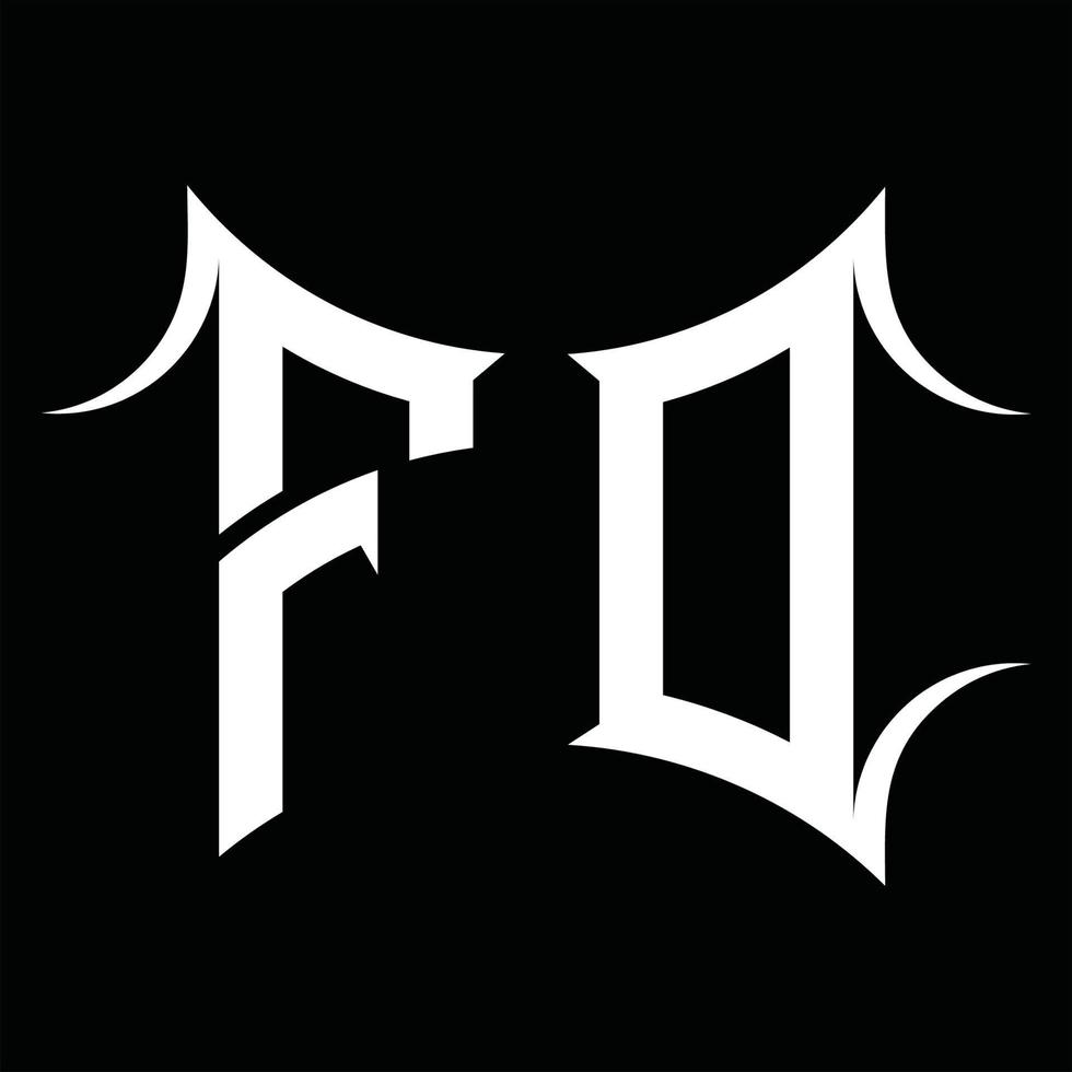 monogramme du logo fd avec modèle de conception de forme abstraite vecteur