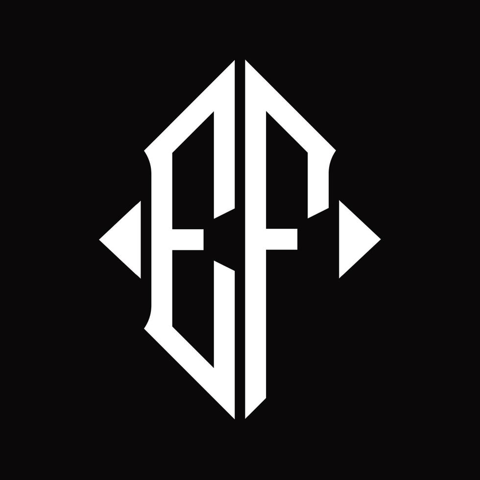 monogramme du logo ef avec modèle de conception isolé en forme de bouclier vecteur