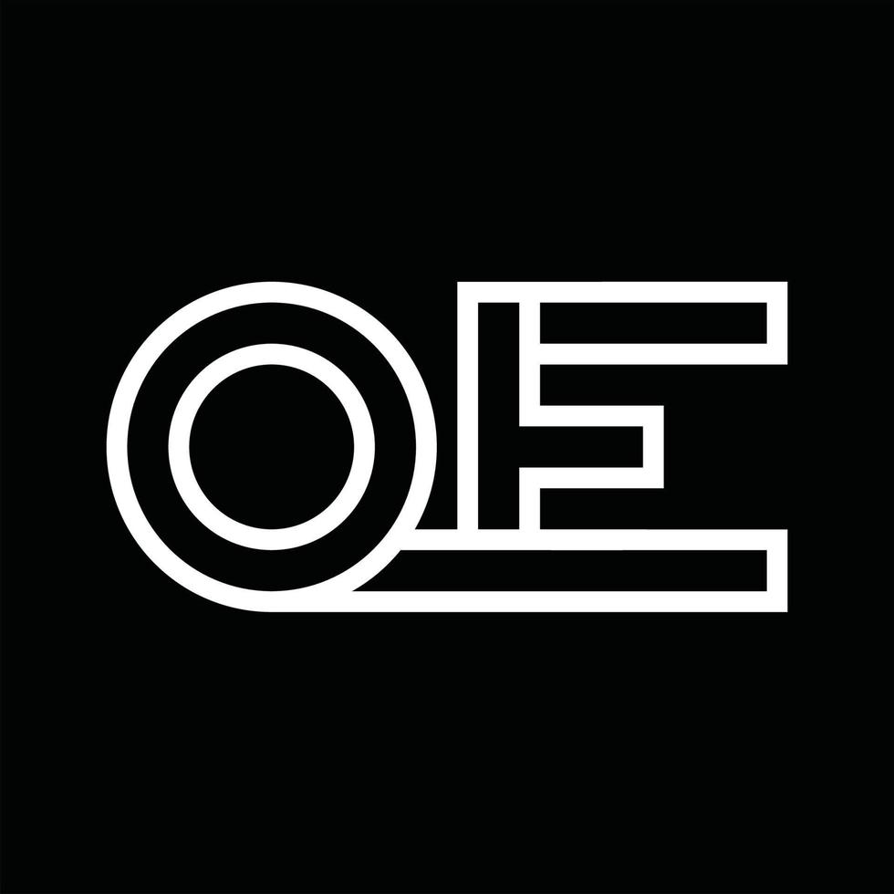 monogramme du logo oe avec espace négatif de style de ligne vecteur