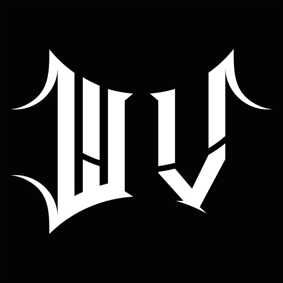 monogramme de logo wv avec modèle de conception de forme abstraite vecteur