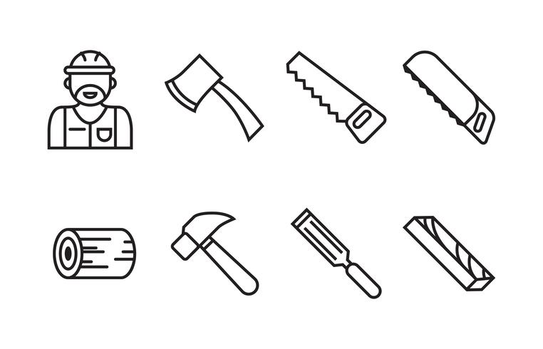 Pack d'icônes Lumberjack vecteur
